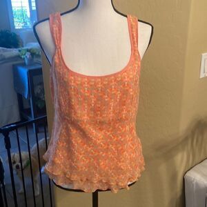 Sigrid Olsen Peach Tank Top - Size 6. Adorable to wear with shorts or capris.